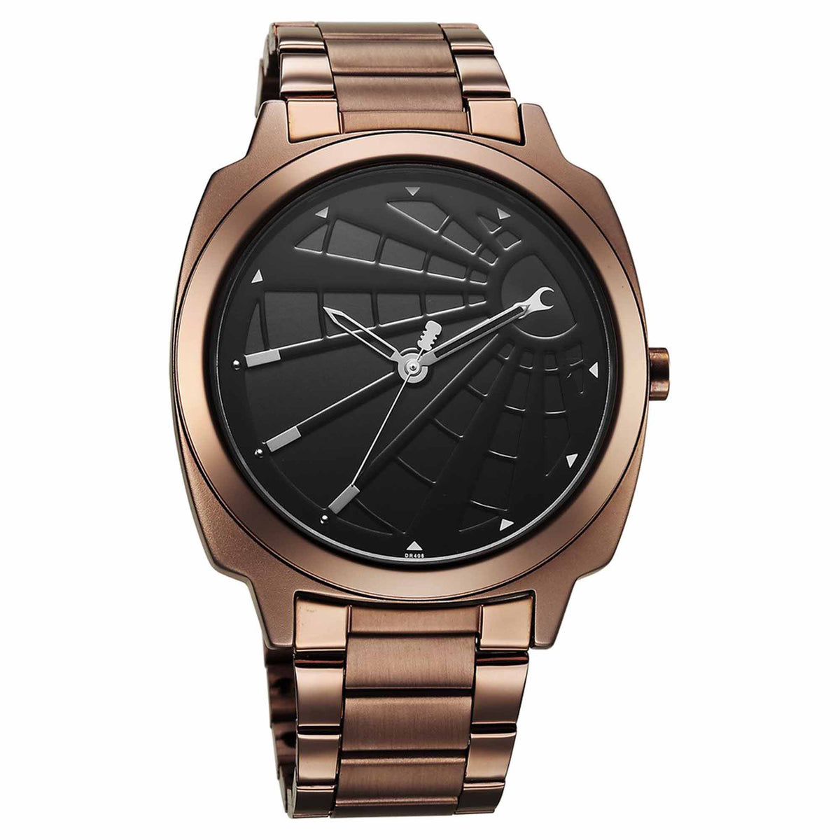 Fastrack Groove Quartz Analog Black Dial Guys Stainless Steel Watch