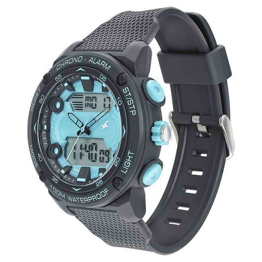 Fastrack Streetwear Blue Dial with Black Colour Strap Watch for Guys