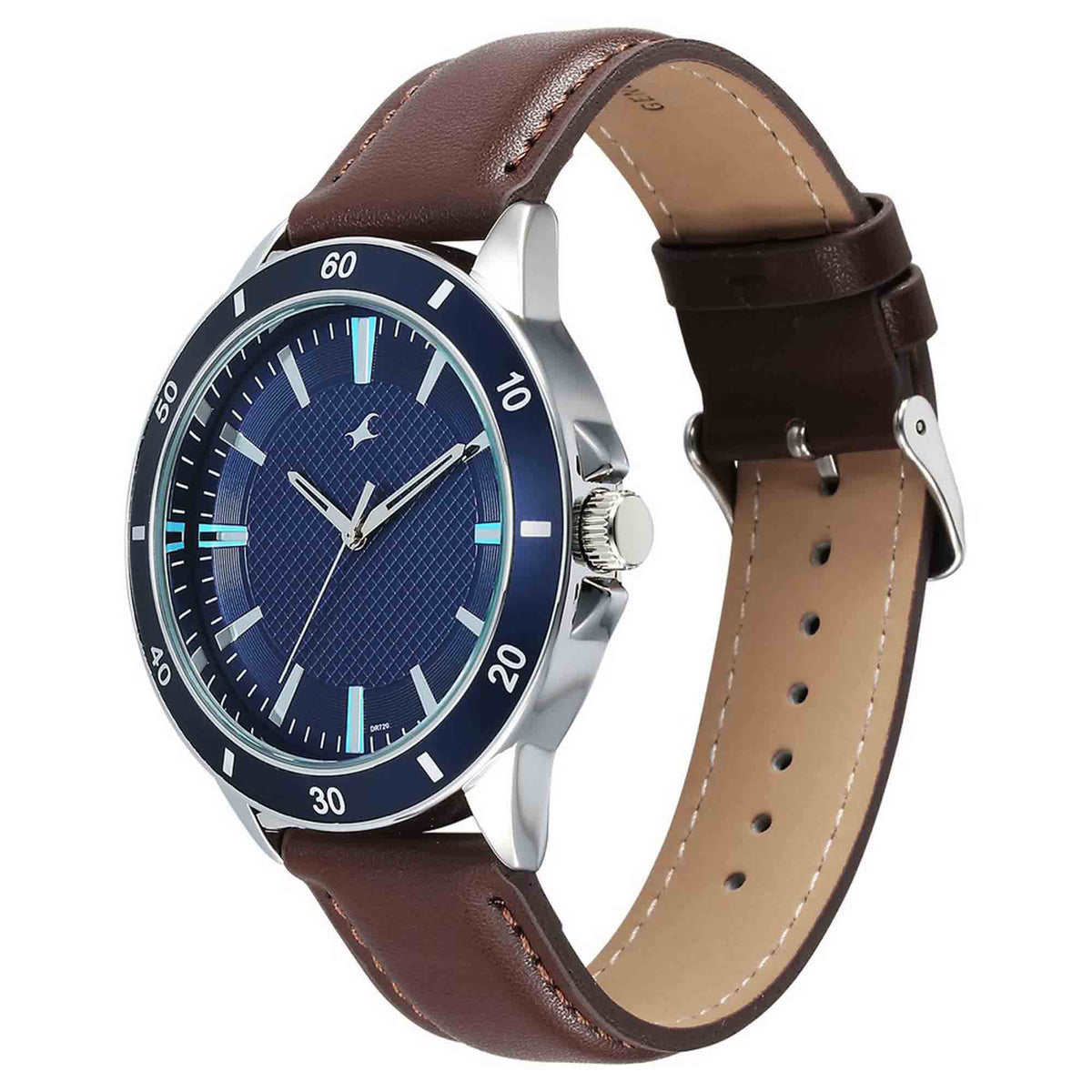 Fastrack Stunners X Quartz Analog Blue Dial Leather Strap Watch For Guys