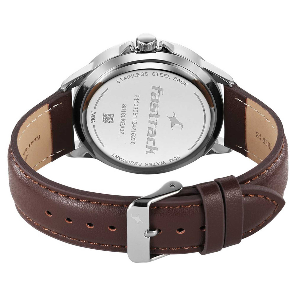 Fastrack Stunners X Quartz Analog Blue Dial Leather Strap Watch For Guys