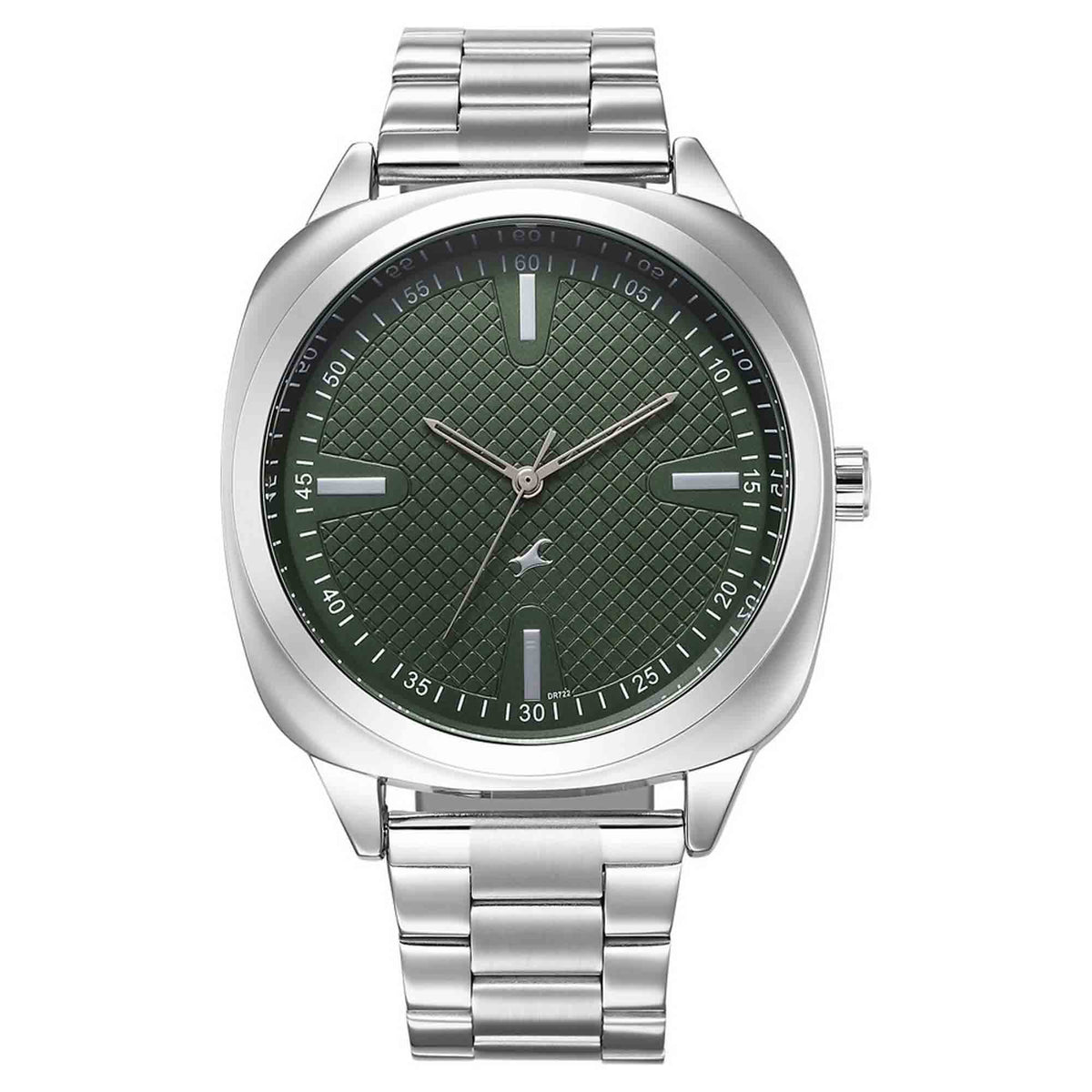 Fastrack Stunners X Quartz Analog Green Dial Stainless Steel Strap Watch For Guys