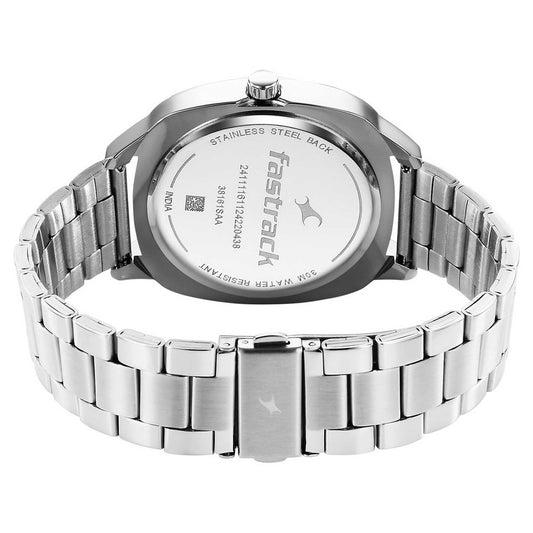 Fastrack Stunners X Quartz Analog Green Dial Stainless Steel Strap Watch For Guys