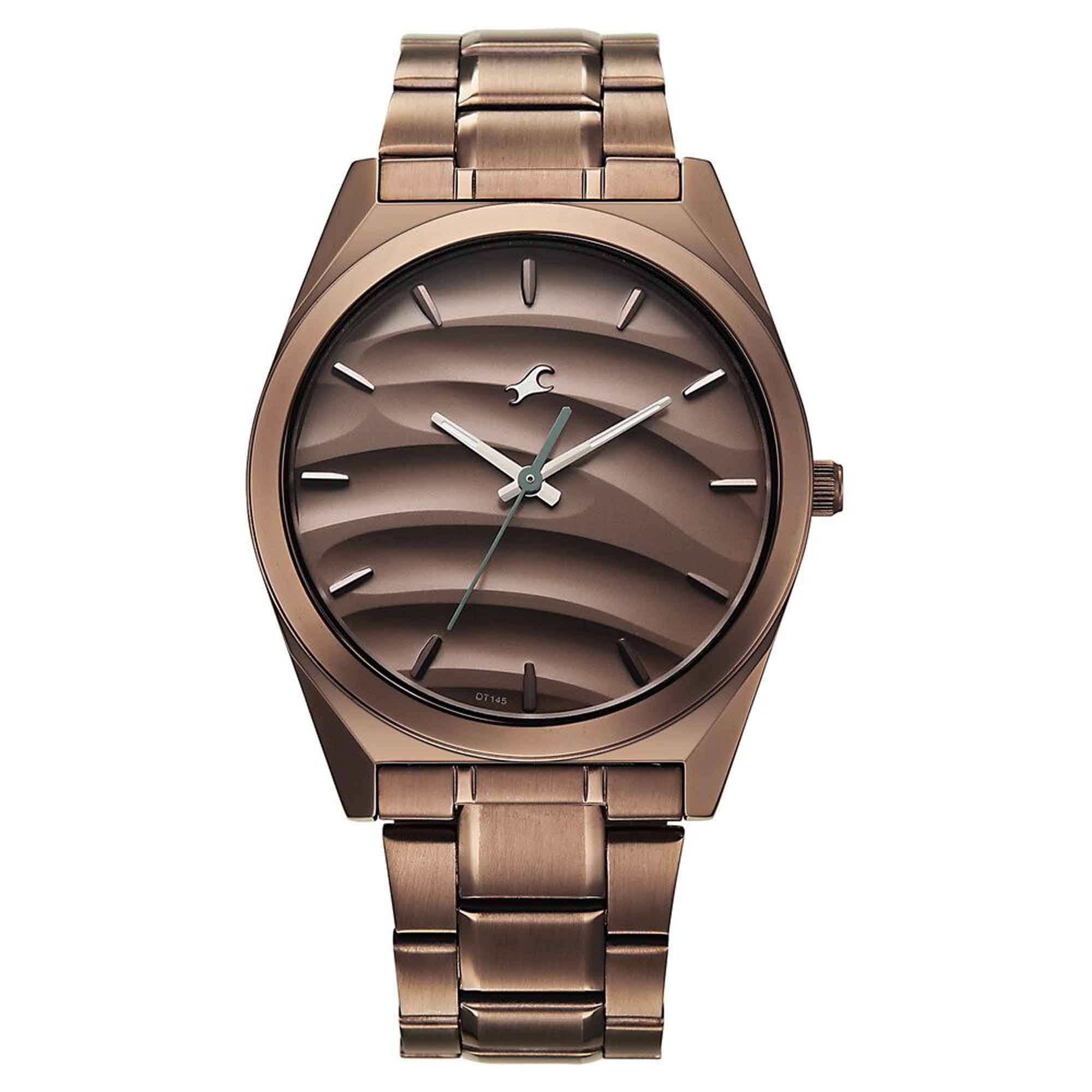 Fastrack Gelato Brown metal strap watch with Chocolate dial for Guys