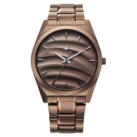 Fastrack Gelato Brown metal strap watch with Chocolate dial for Guys