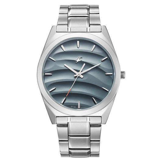 Fastrack Gelato Silver metal strap watch with Mint chip dial for Guys