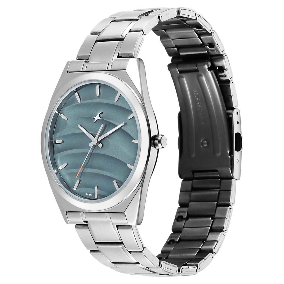 Fastrack Gelato Silver metal strap watch with Mint chip dial for Guys