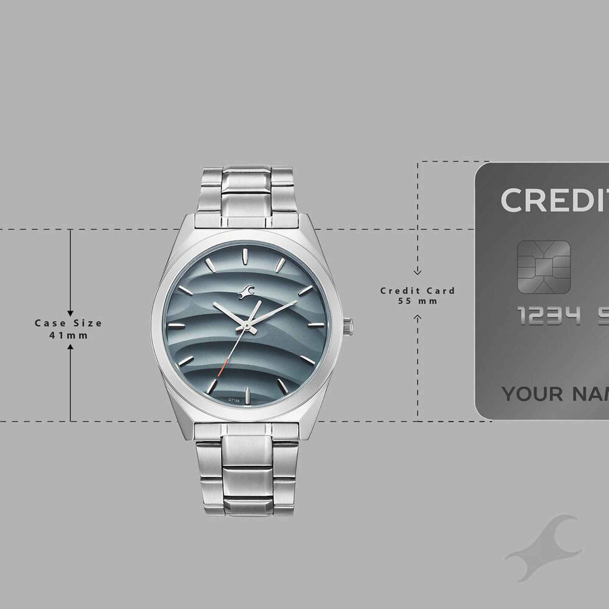 Fastrack Gelato Silver metal strap watch with Mint chip dial for Guys