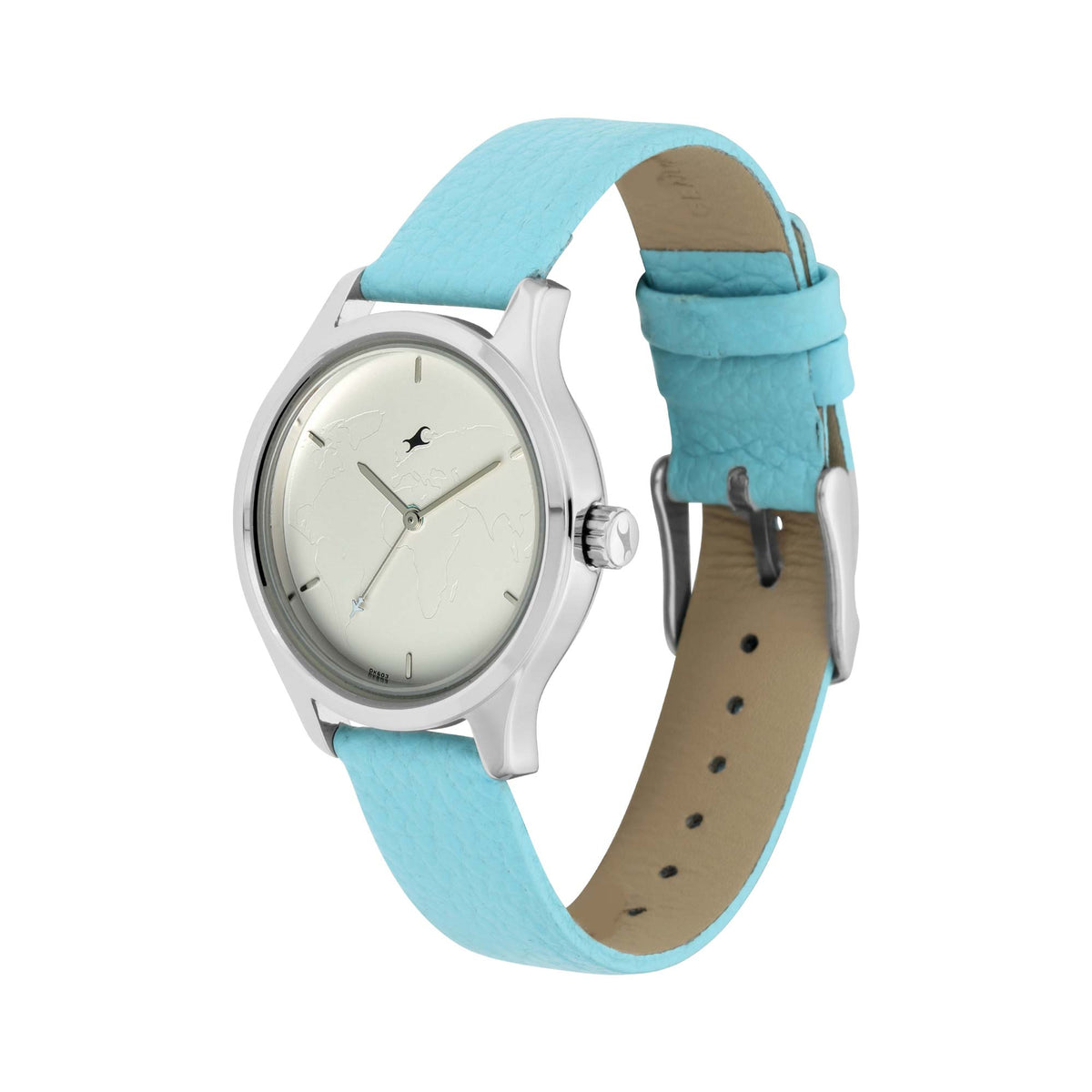 Fastrack Tripster Quartz Analog Silver Dial Leather Strap Watch for Girls