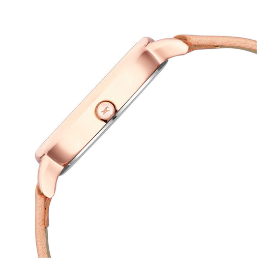 Fastrack Glitch Quartz Analog Rose Gold Dial Leather Strap Watch for Girls