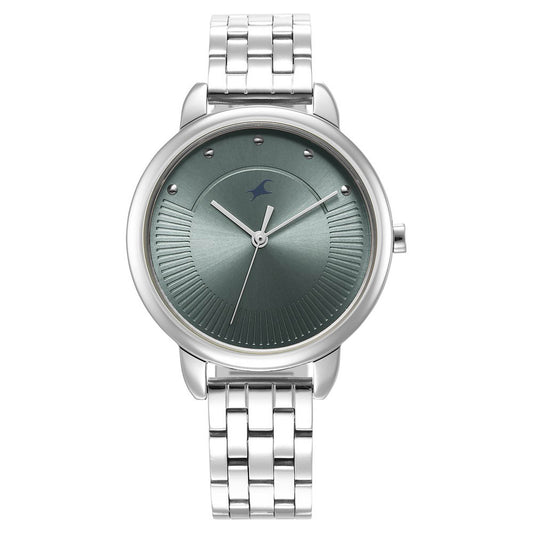 Fastrack Stunners Quartz Analog Blue Dial Metal Strap Watch for Girls 6282SM02