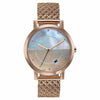 Fastrack Style Up Quartz Analog Mother Of Pearl Dial Rose Gold Stainless Steel Strap Watch For Girls