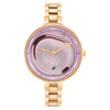 Fastrack MetaWe Quartz Analog Pink Dial Stainless Steel Strap Watch For Girls