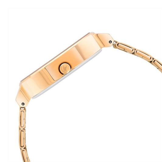 Fastrack MetaWe Quartz Analog Pink Dial Stainless Steel Strap Watch For Girls