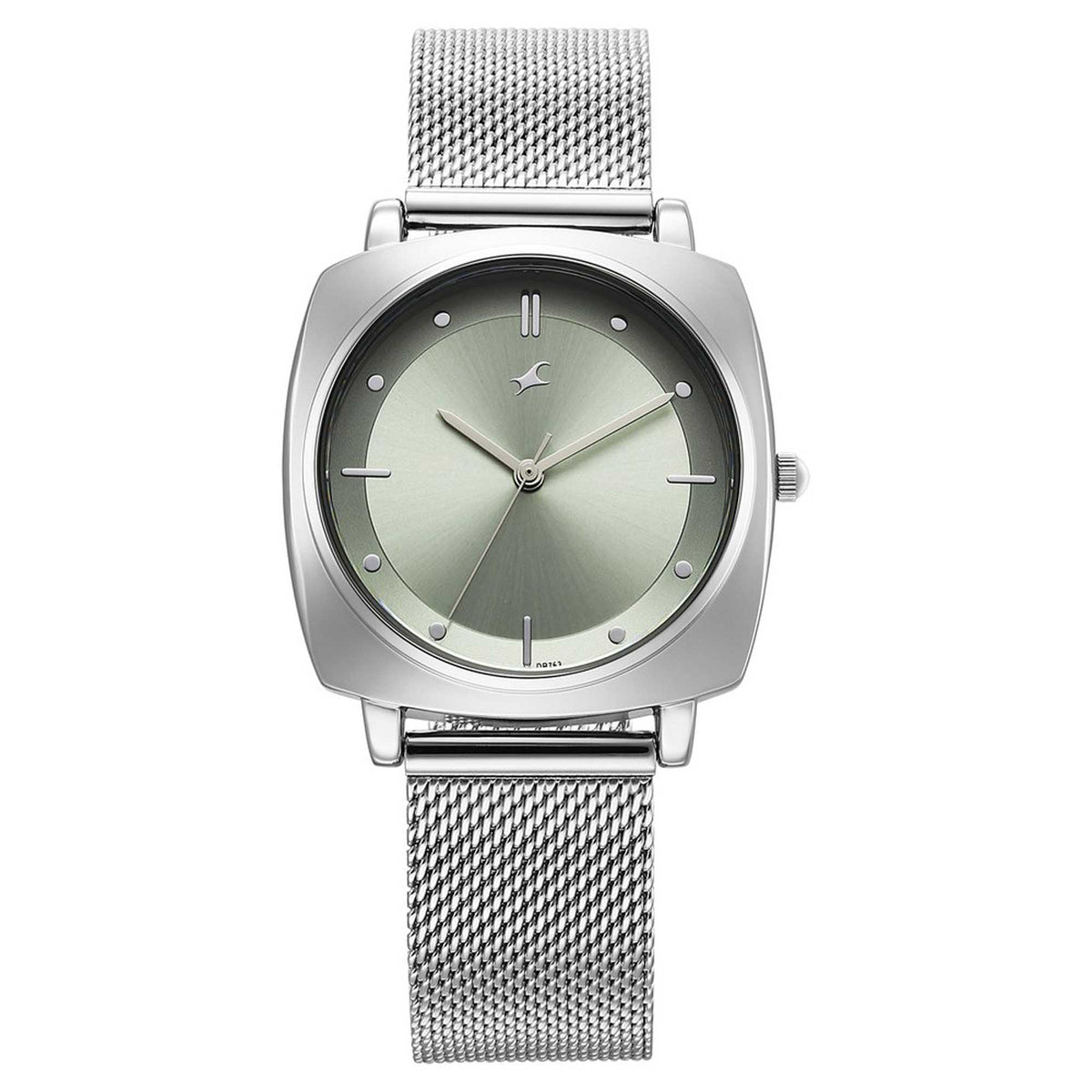 Fastrack Stunners X Quartz Analog Green Dial Stainless Steel Strap Watch For Girls