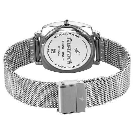 Fastrack Stunners X Quartz Analog Green Dial Stainless Steel Strap Watch For Girls