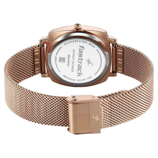 Fastrack Stunners X Quartz Analog Green Dial Stainless Steel Strap Watch For Girls