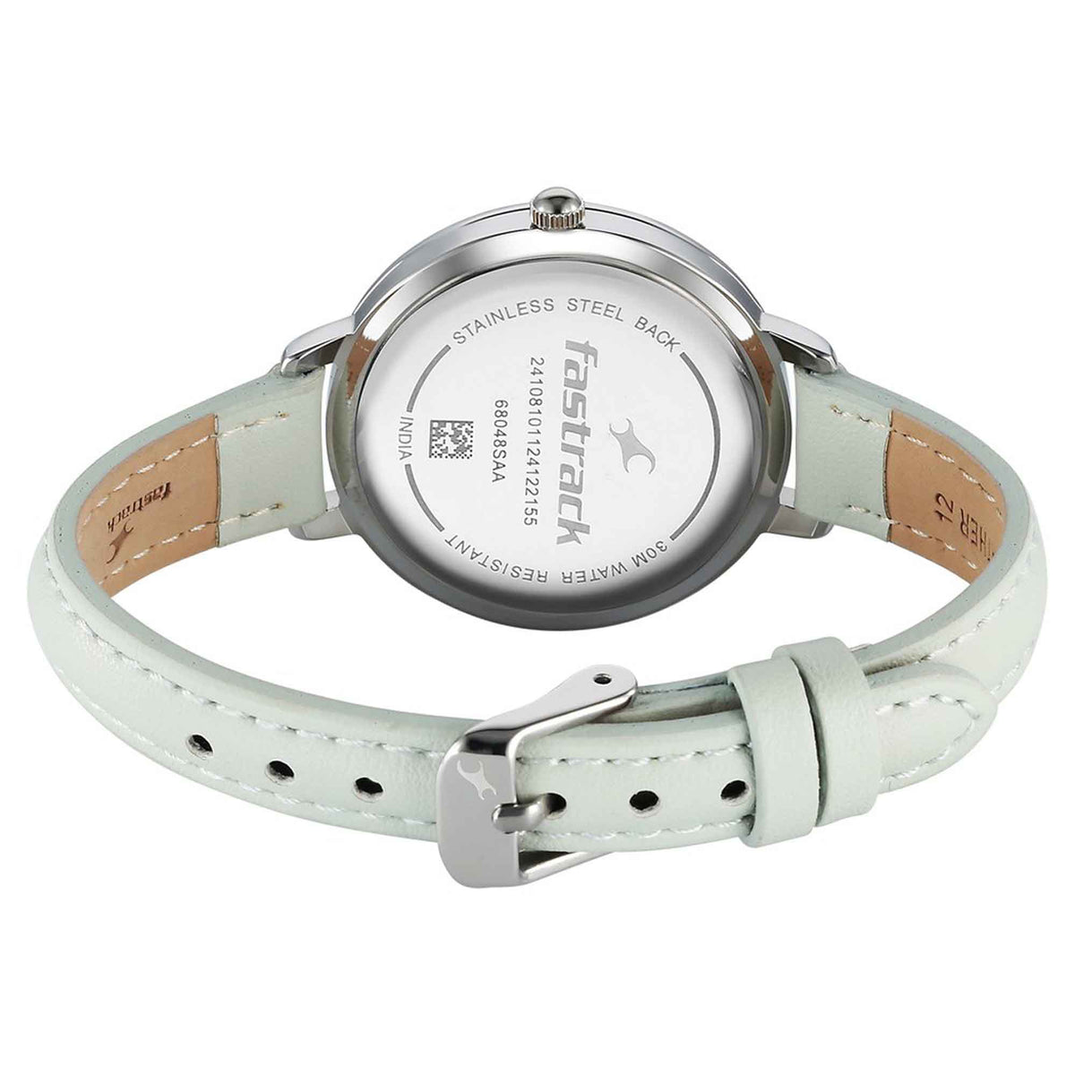 Fastrack Stunners X Quartz Analog Green Dial Leather Strap Watch For Girls