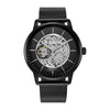 Titan Skeletal Automatic Black Dial Black Stainless Steel Strap Watch for Men