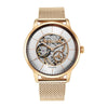 Titan Silver Dial Gold Stainless Steel Strap Skeletal Automatic Watch for Men