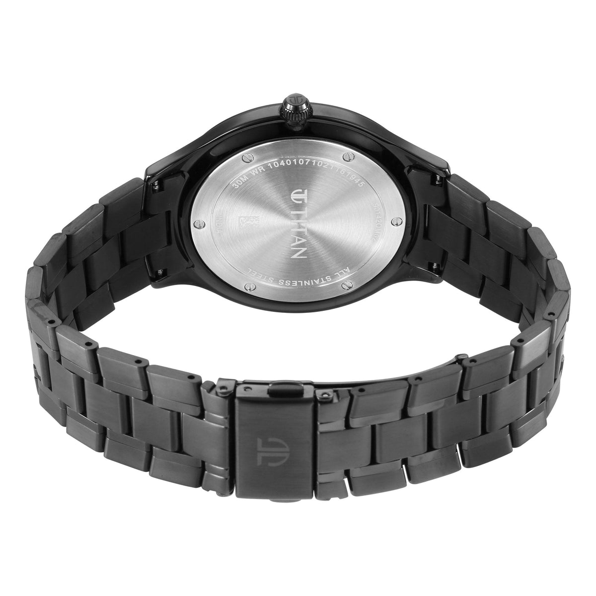 Titan Classique Slimline Anthracite Dial Analog with Date Stainless Steel Strap watch for Men