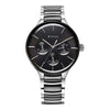Titan Ceramic Fusion Quartz Multifunction Black Dial Silver Dual-Toned Stainless Steel Bracelet Watch for Men