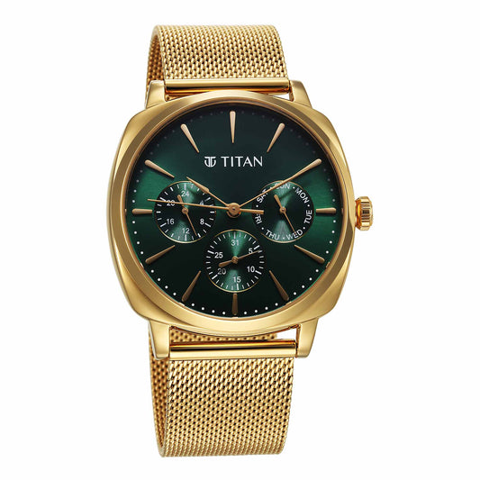 Titan Classique Suave Case Material Stainless Steel ShapeRound Men Watch (90189YM01)