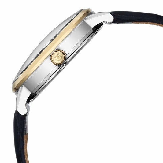 Titan Elegance Analog with Date by Hand and Blue Dial Blue Leather Strap Watch for Men