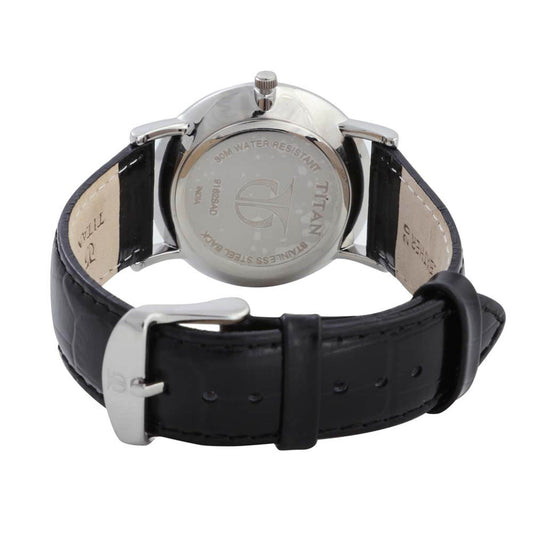 Titan Classic White Dial Analog with Date Leather Strap watch for Men