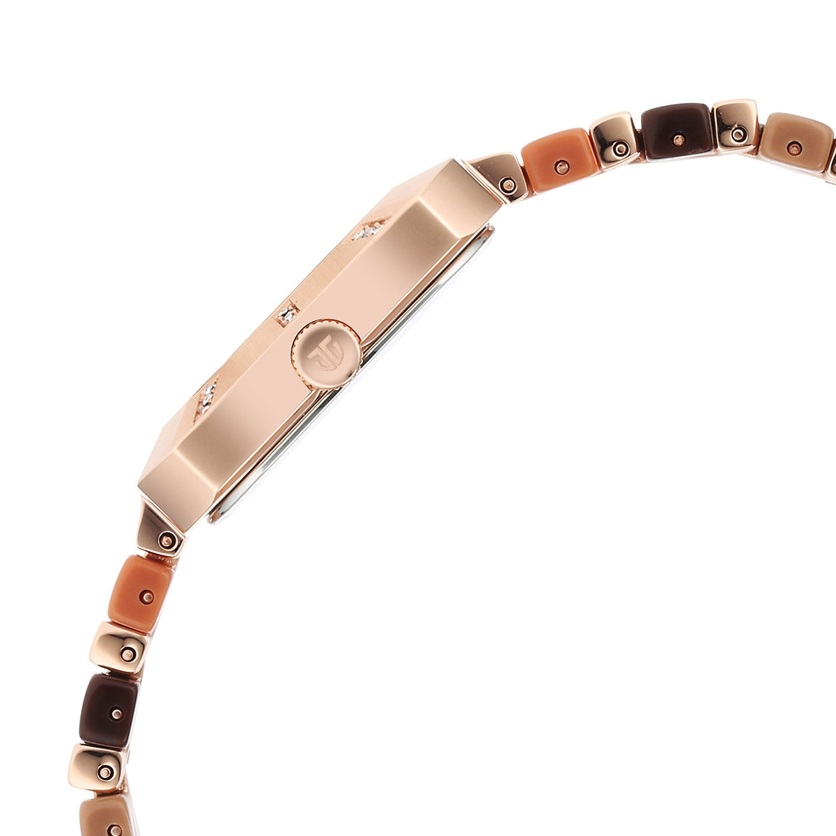 Titan Glitz Rose Gold Dial Analog Metal Strap watch for Women