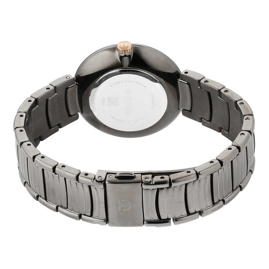 Titan Grey Dial Stainless Steel Strap Analog Watch for Women