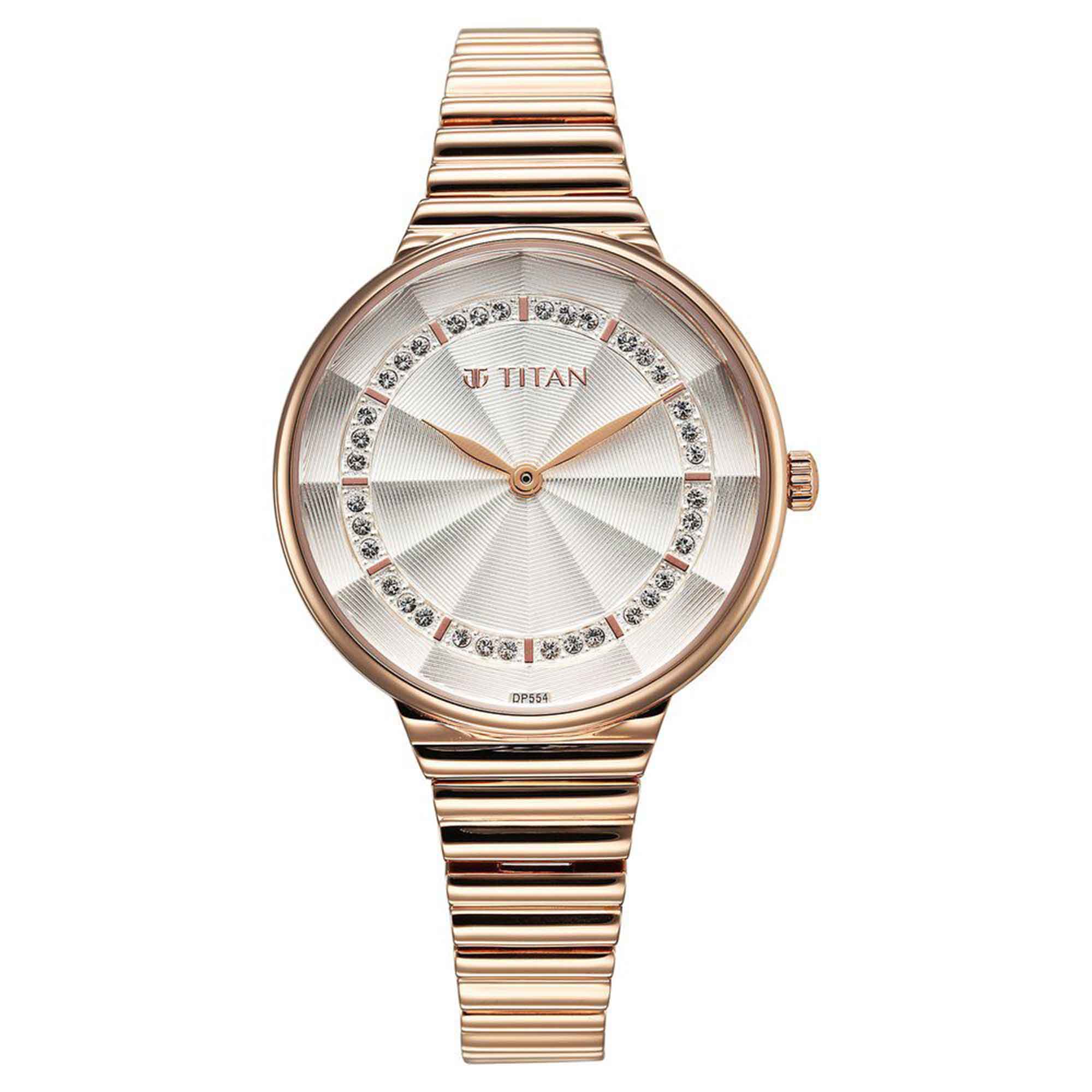Titan Aura Quartz Alog Silver Dial Stainless Steel Strap Watch for Women (95245WM02)