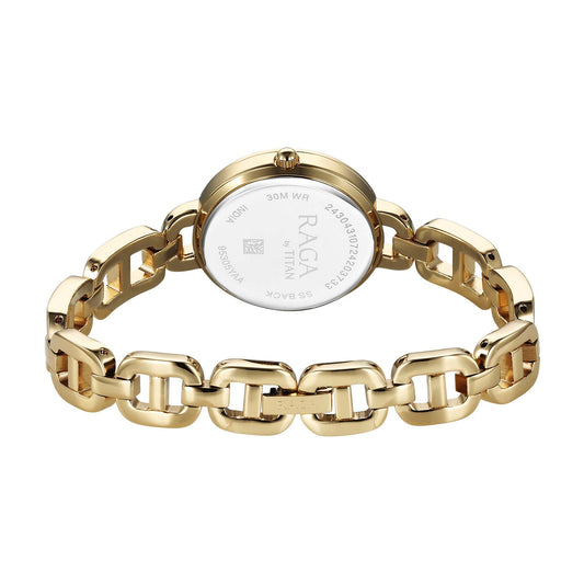 Titan Raga Showstopper 2.0 Quartz Analog Gold Dial  Gold Color Stainless Steel Strap Watch For Women