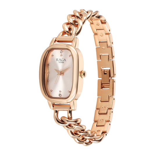 Titan Raga Showstopper 2.0 Quartz Analog Rose Gold Dial  Rose Gold Color Stainless Steel Strap Watch For Women