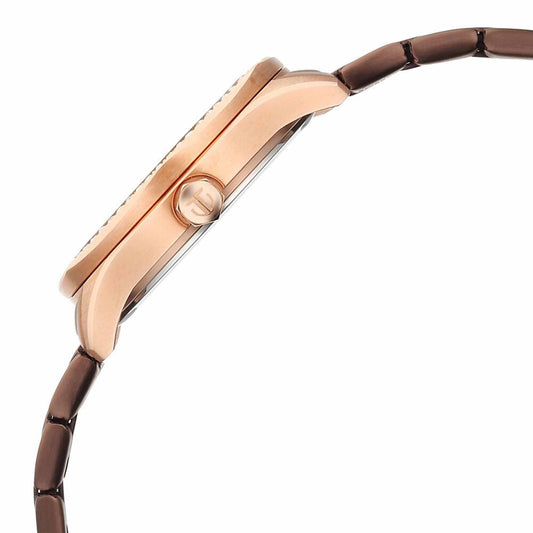 Titan Glamour Quartz Analog with Date Brown Dial Brown Stainless Steel Strap Watch For Women