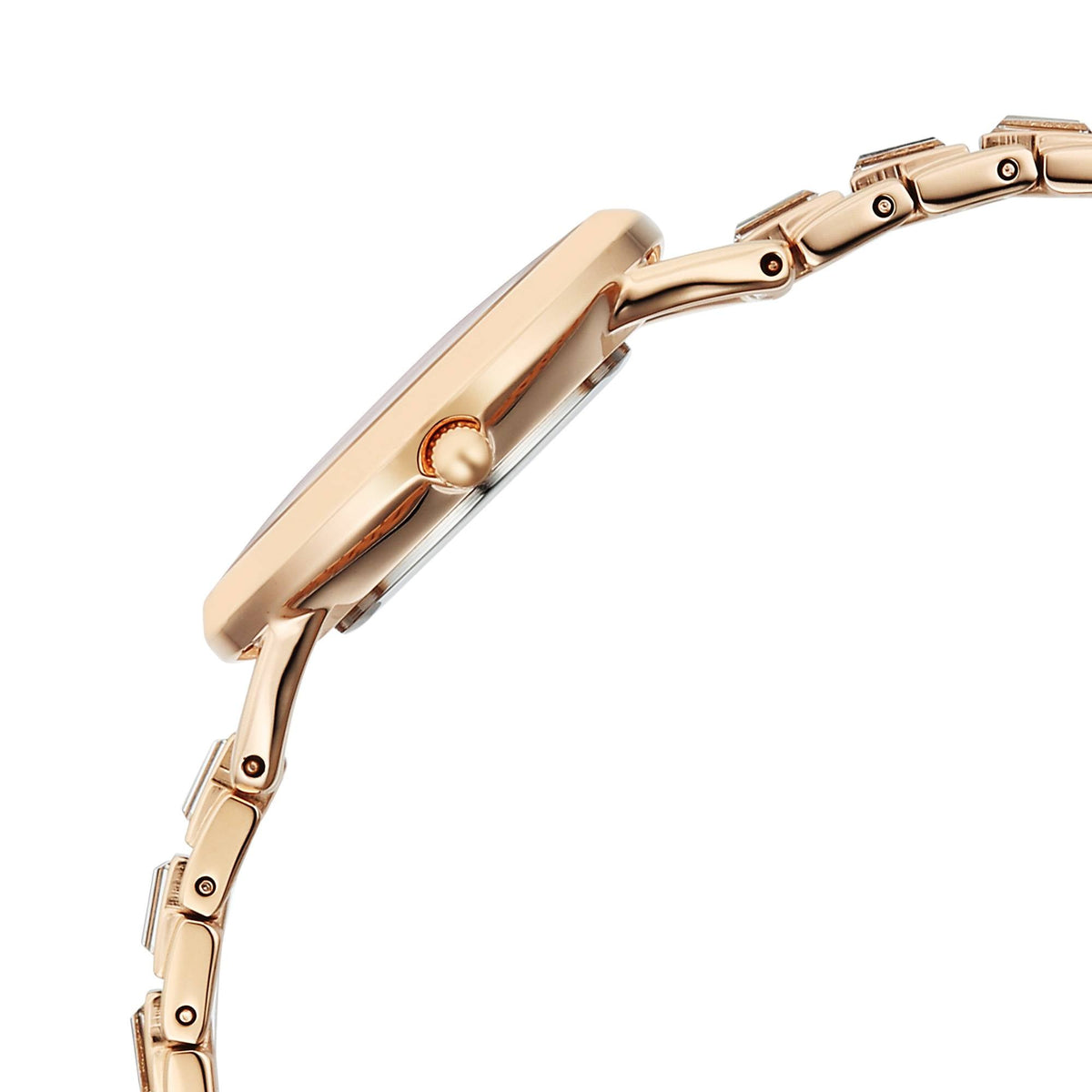 Titan Raga Glimmers Maroon Mother of Pearl Dial Rose Gold Metal Strap Analog Watch for Women