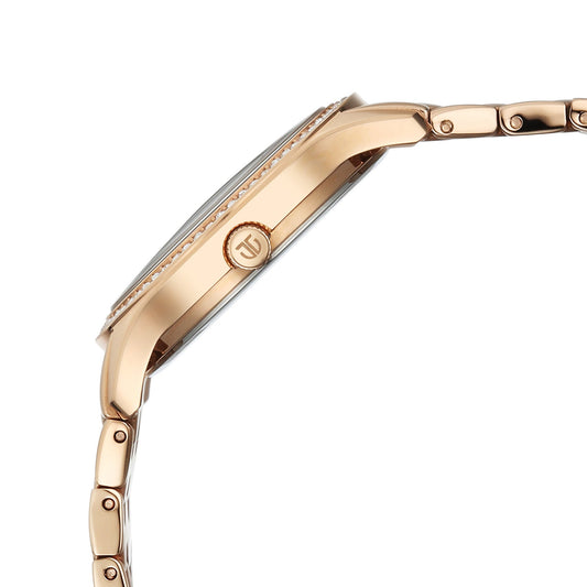 Titan Titan Glamour V Quartz Blue Dial Rose Gold Strap Watch For Ladies