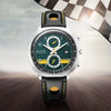 Titan Racecraft Green Dial Black Leather Strap Chronograph Watch for Men