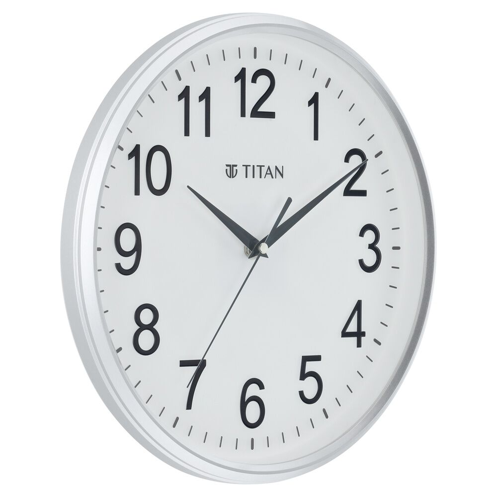 Titan 30cm White faced Silent Wall Clock for Modern Homes
