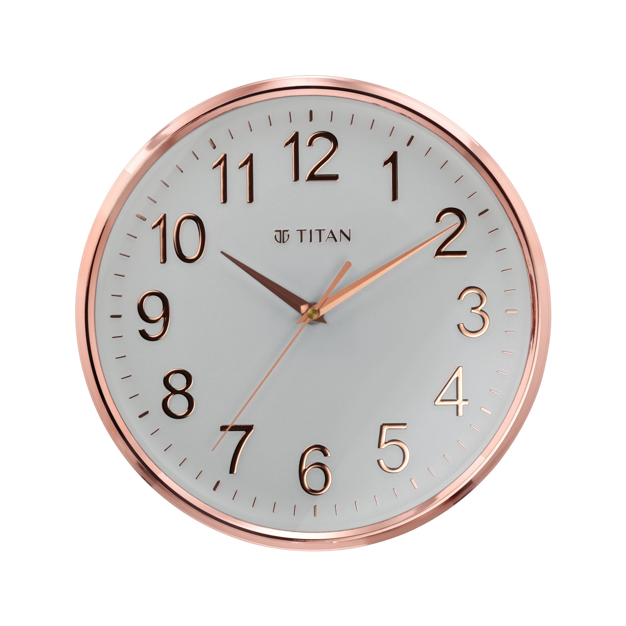 Titan Classic White Metallic Finish Wall Clock with Silent Sweep Technology - 30 cm x 30 cm (Medium)