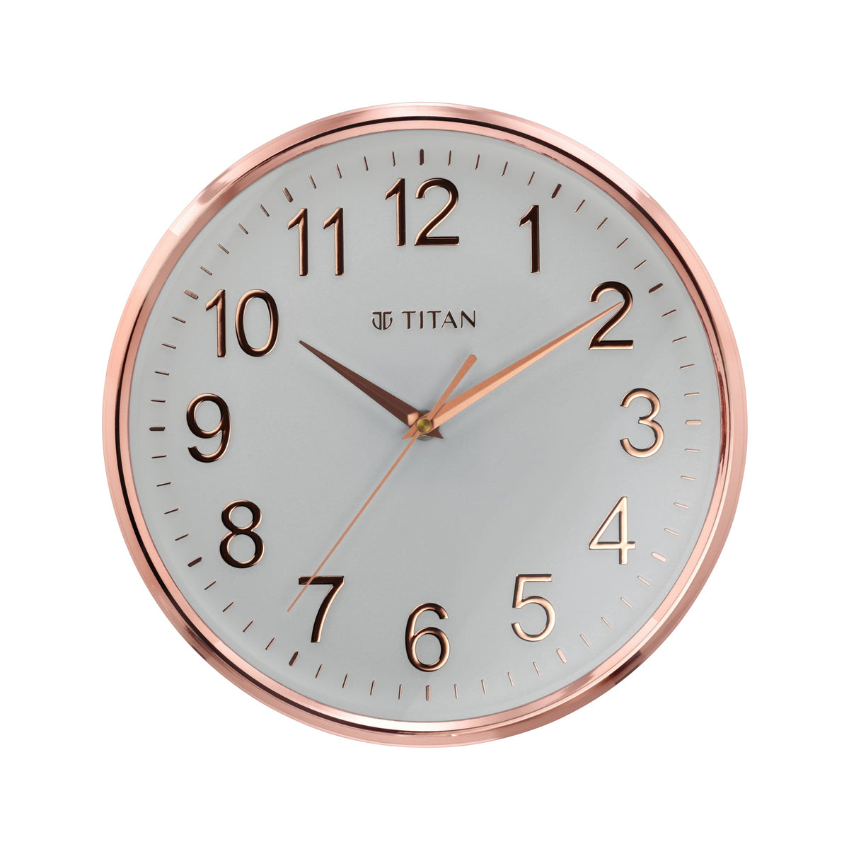 Titan Classic White Metallic Finish Wall Clock with Silent Sweep Technology - 30 cm x 30 cm (Medium)