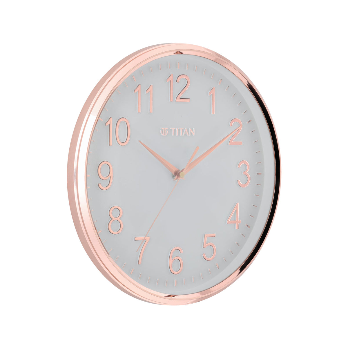 Titan Classic White Metallic Finish Wall Clock with Silent Sweep Technology - 30 cm x 30 cm (Medium)