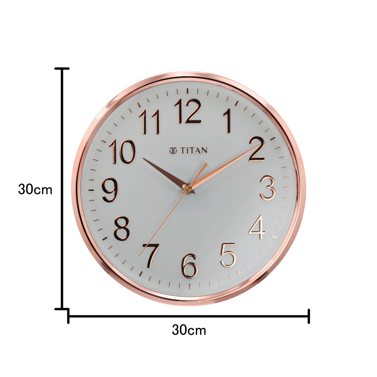 Titan Classic White Metallic Finish Wall Clock with Silent Sweep Technology - 30 cm x 30 cm (Medium)
