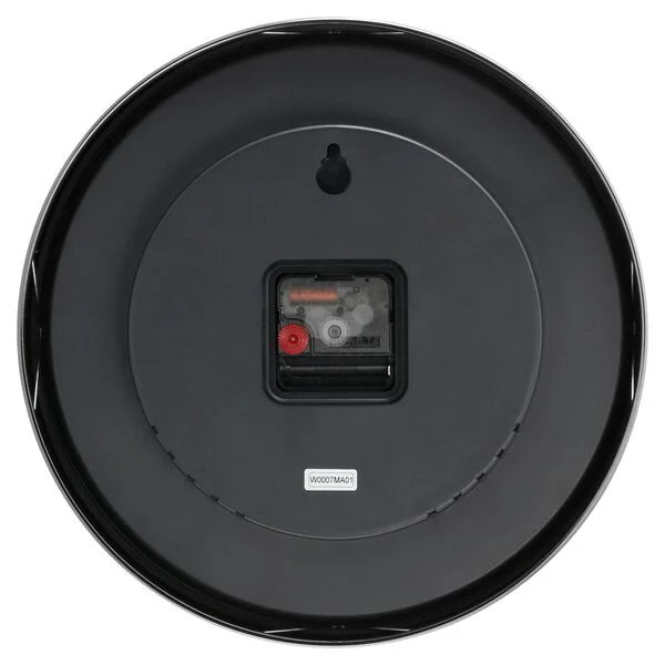 Titan Metallic Black Wall Clock with Slim Hands - 30 cm x 30 cm (Medium)
