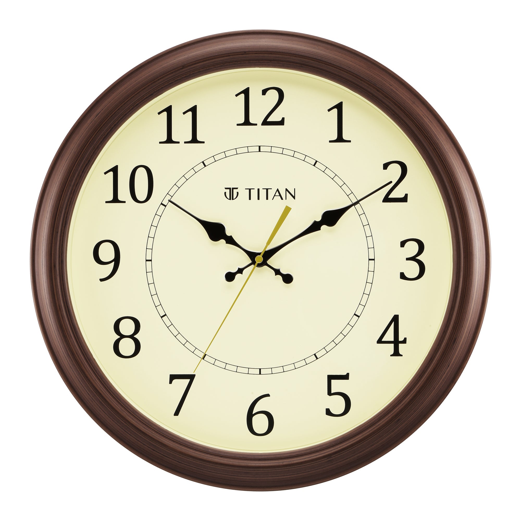 Titan Classic 42 cm Off-White Wall Clock: Silent Serenity