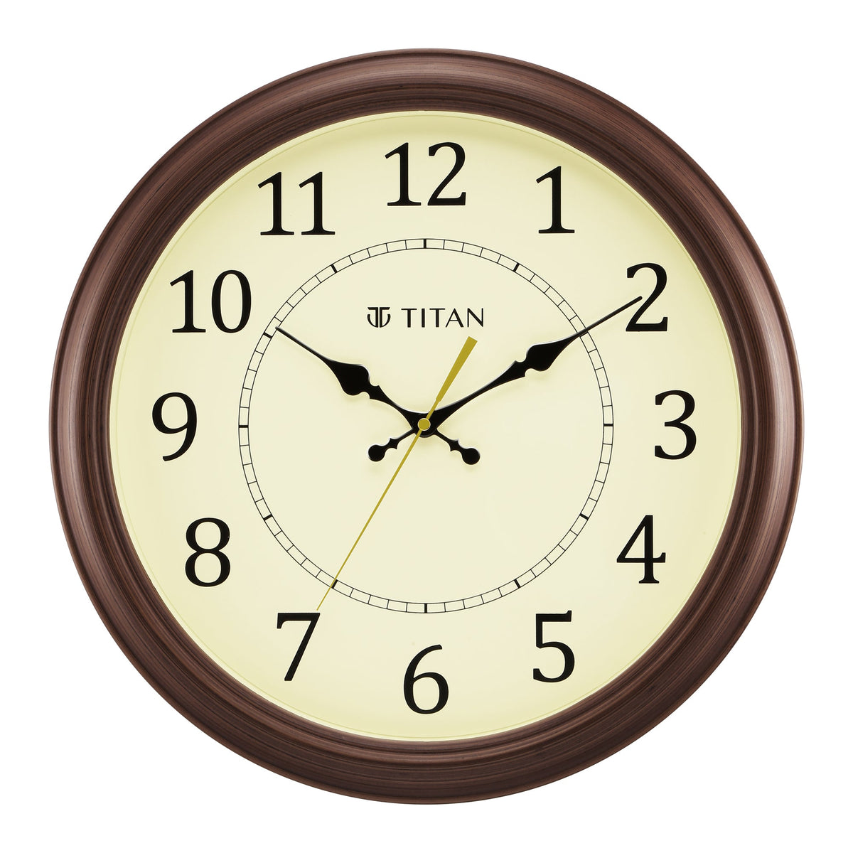Titan Classic 42 cm Off-White Wall Clock: Silent Serenity
