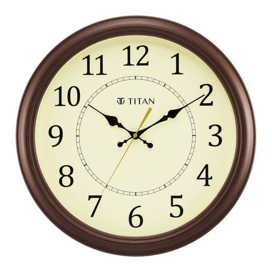 Titan Classic 42 cm Off-White Wall Clock: Silent Serenity