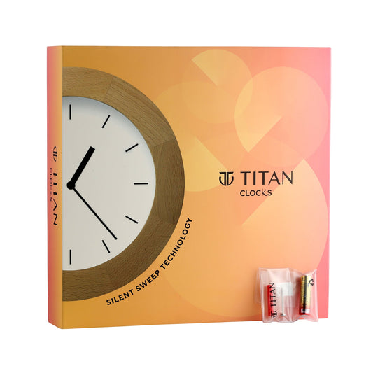 Titan Classic 42 cm Off-White Wall Clock: Silent Serenity