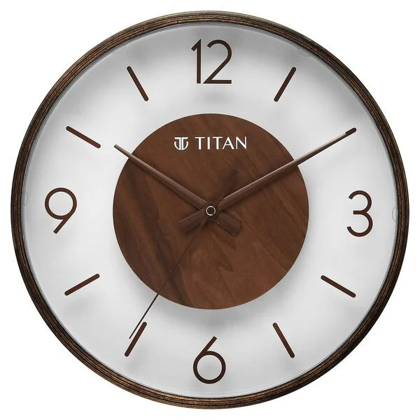 Titan Glass-Wood Fusion Wall Clock
