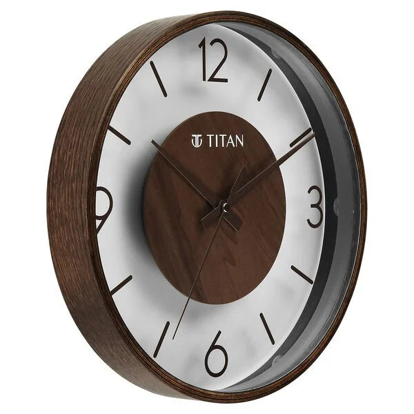 Titan Glass-Wood Fusion Wall Clock