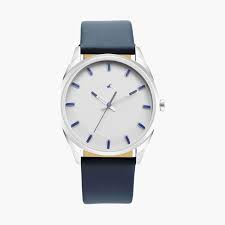 After Dark White Dial Leather Strap Watch for Guys 3273SL01